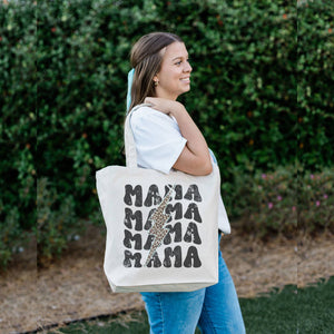 Clairmont & Co - Mama Bolt Canvas Tote Bag, Mothers Day Canvas Bag, Mom Gifts