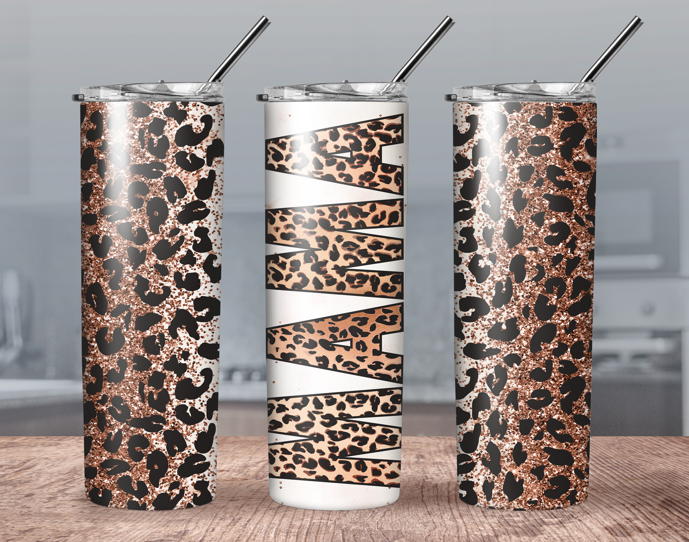 E's Tumblers & More - 20oz & 30oz Skinny Leopard Mama