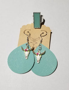 Aqua Longhorn Earrings