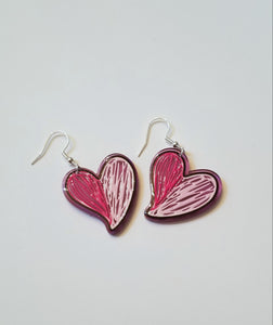Painted Heart Earrings