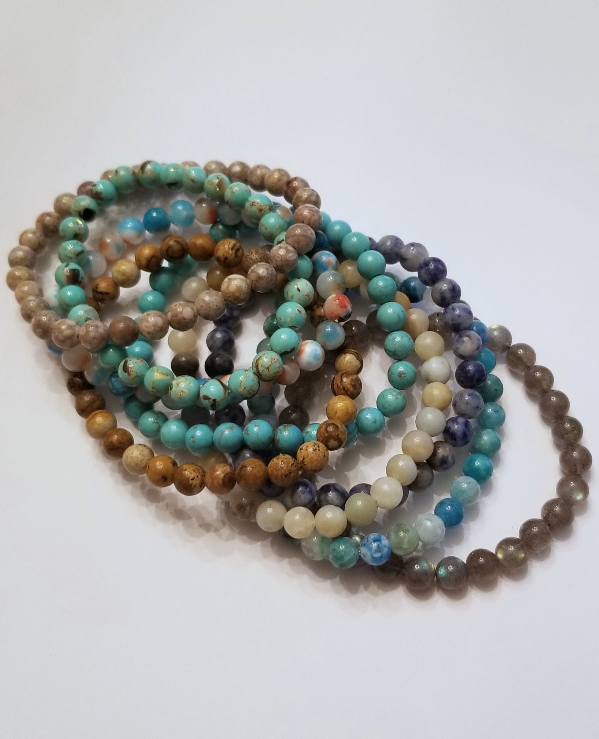 Colors of the Beach - Natural Stone Stretch Bracelets