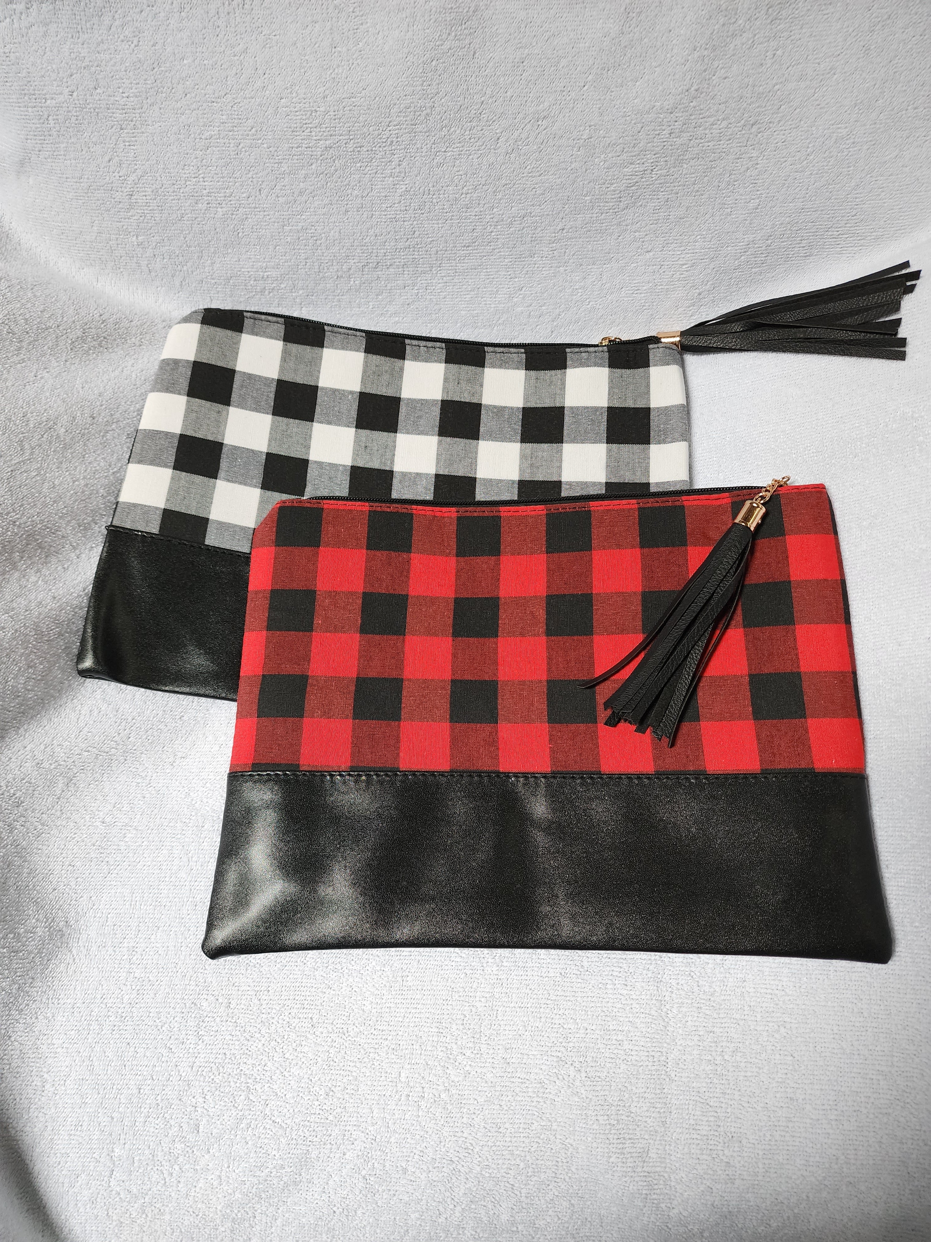 Buffalo Plaid Clutch / Handbag with Tassel