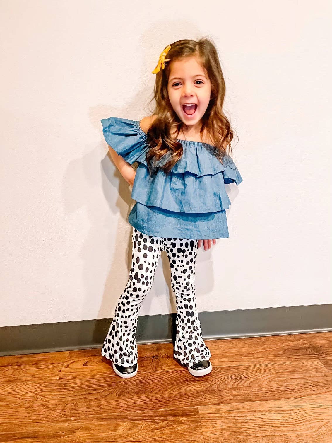 Bizzy's Wholesale - Cruella | Girl's Dalmatian Butter Soft Flares