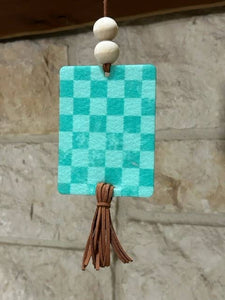 The Prickly Five - Turquoise Checkered Print