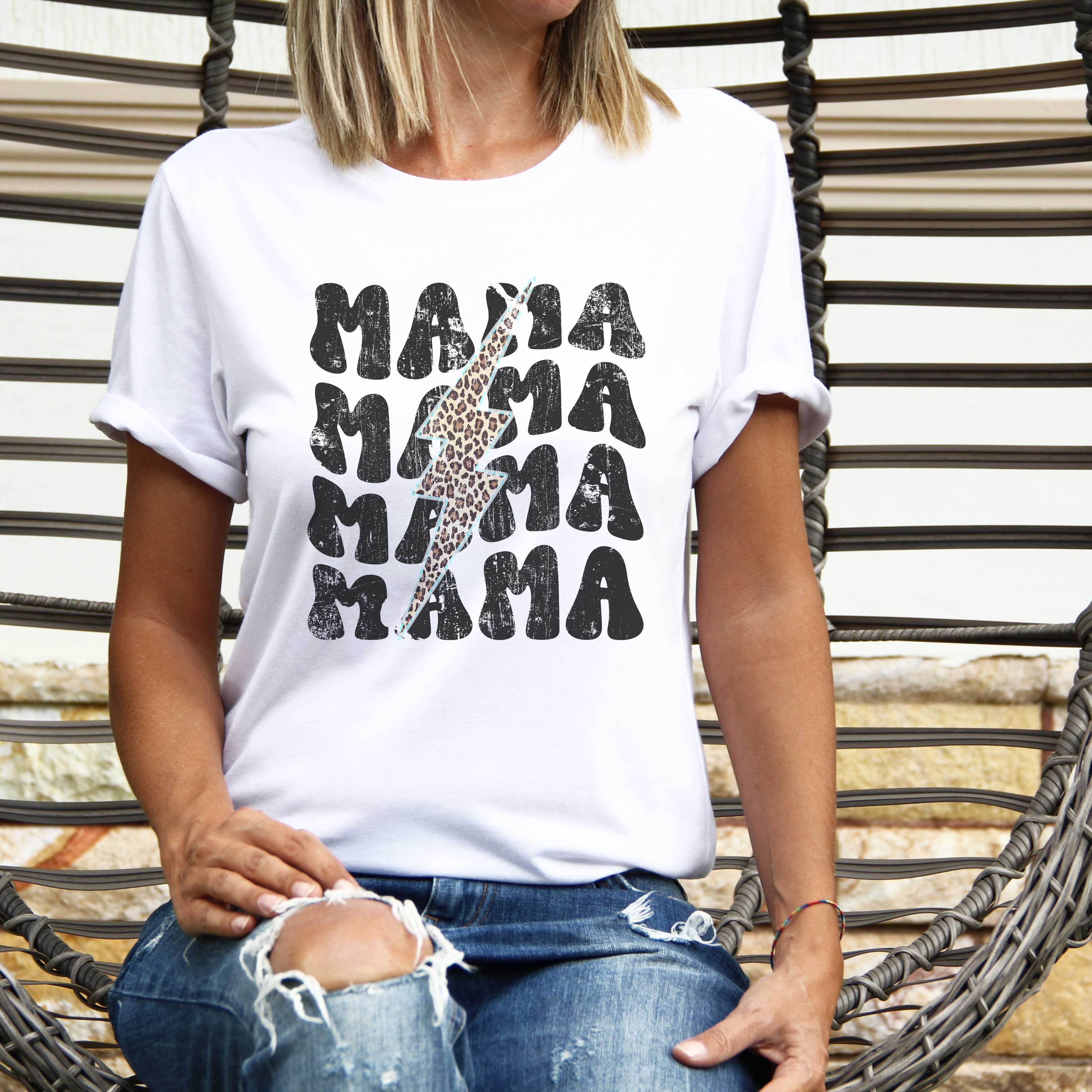 Clairmont & Co - Mama Lightning Bolt Tshirt, Mothers Day Graphic Tshirt