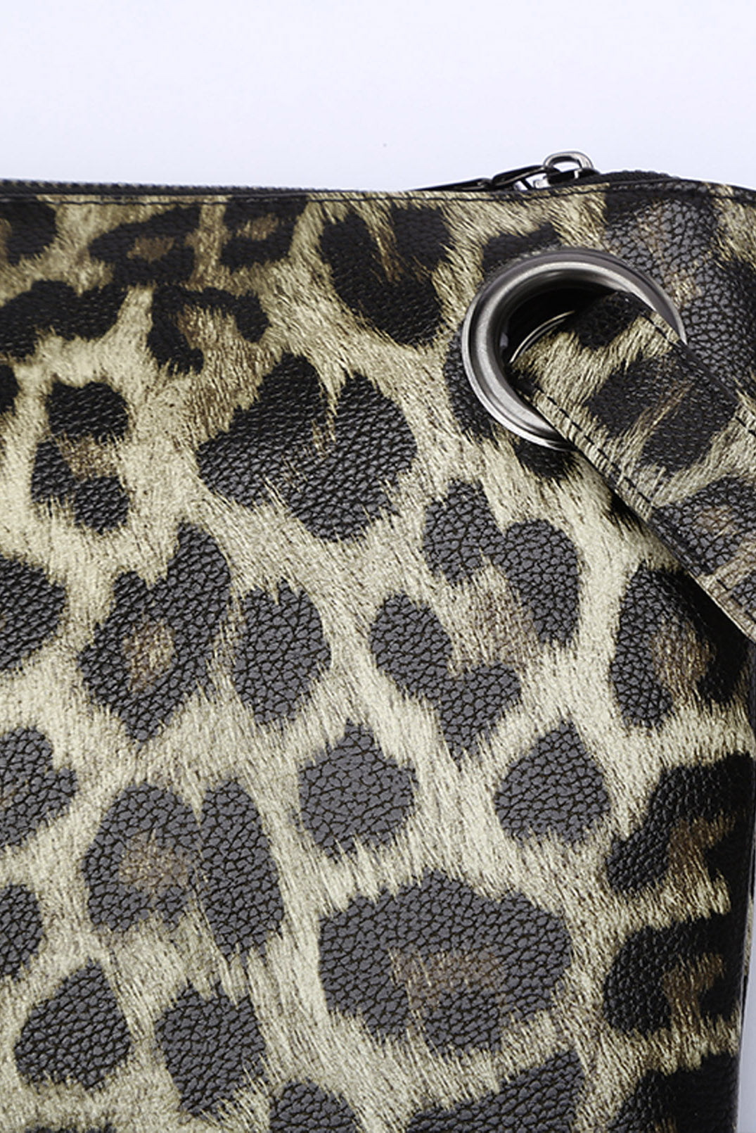 Khaki Leopard Print Oversized Clutch / Handbag