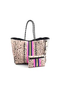 Animal Print Neoprene Tote with Matching Bag