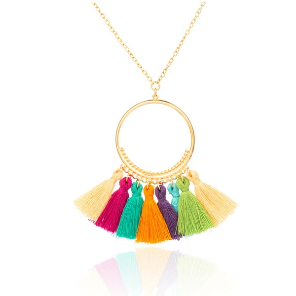 Bohemian Tassel Necklace - Multiple Colors Available