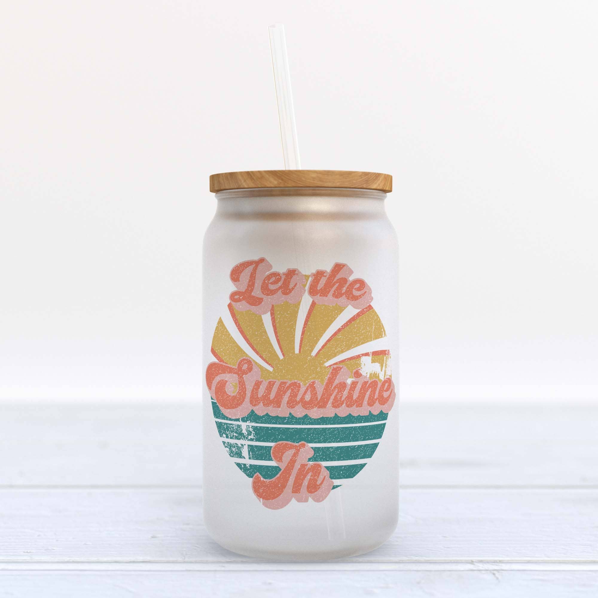 Heart & Willow Prints - Let the Sunshine In Retro Frosted Glass Can Tumbler