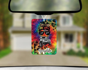 BADA$$ Moms Crafting Co. - Car Freshener - Tie Dye Jeep Life - Bahama Berry