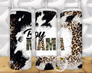 Wiley Designs Wholesale - Boy Mama Cow Print Tumbler