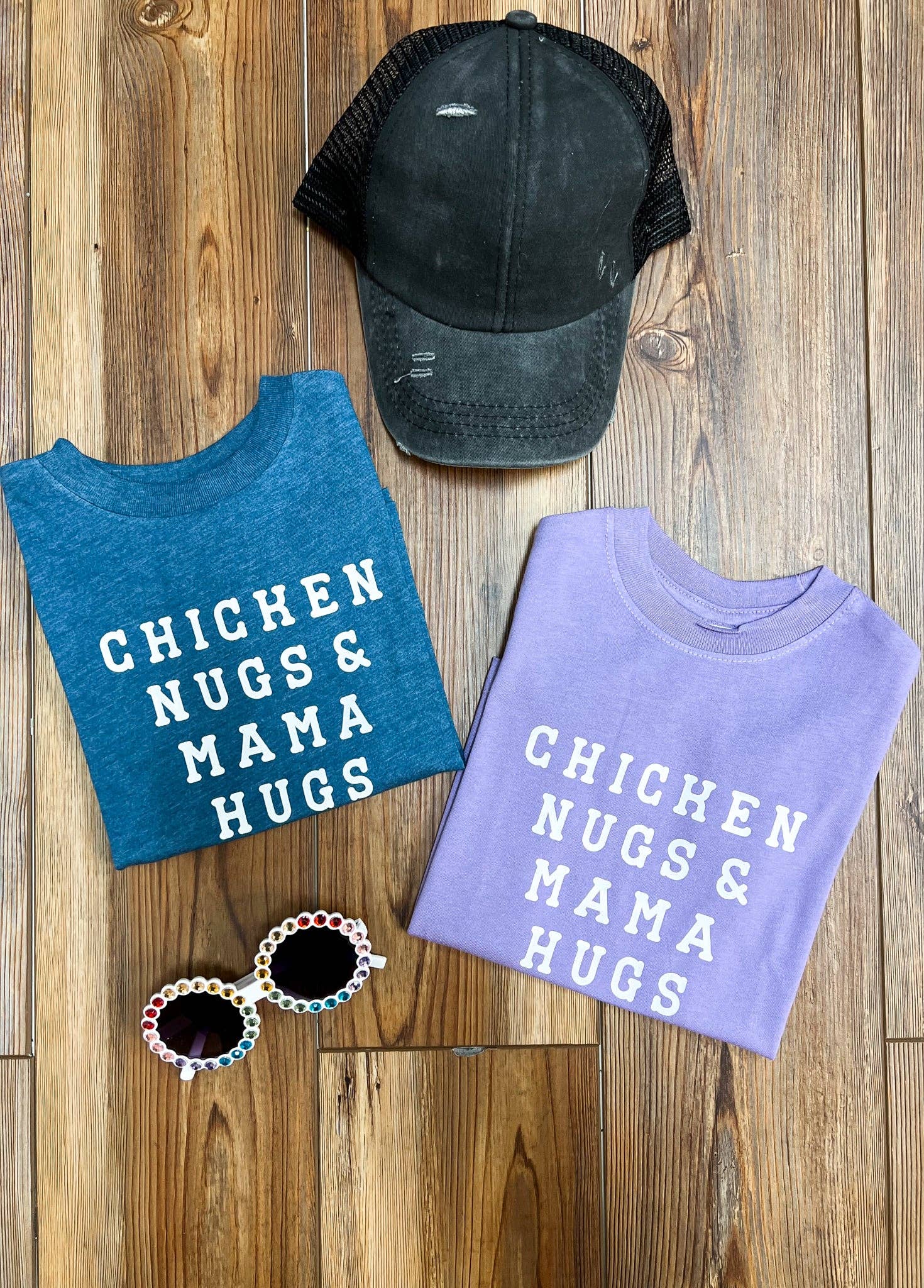 Bizzy's Wholesale - Chicken Nugs & Mama Hugs | Kids Graphic Tee { 2 Colors }