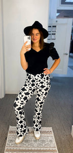 Bizzy's Wholesale - Clarabelle | Adult Cow Print Butter Soft Flares