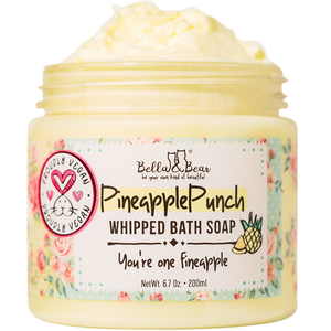 Bella & Bear - Pineapple Punch Whipped Bath Soap, Moisturizing Wash 6.7oz