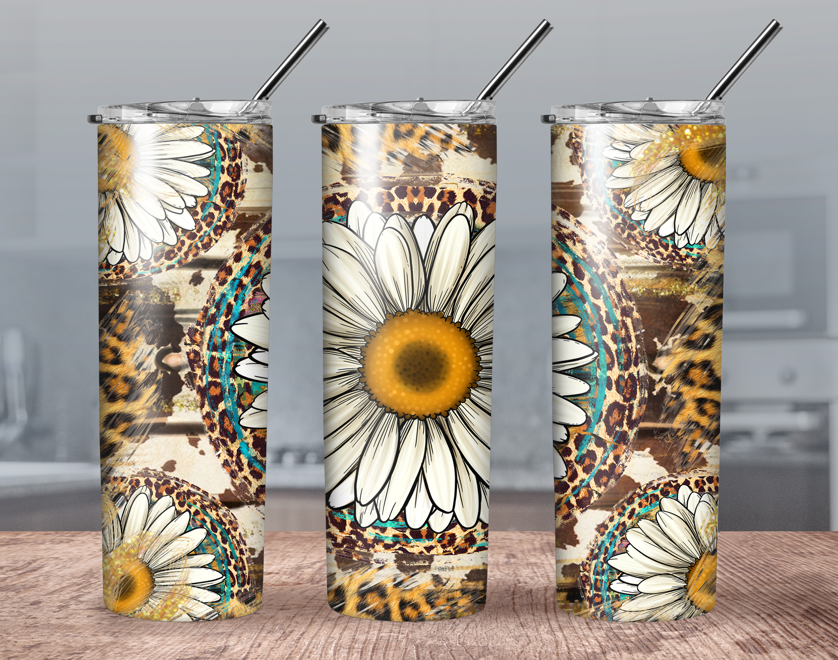 Tooled Leather Sunflower - 20oz Tumbler