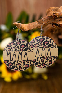 Leopard Print Mama Double Sided Earrings