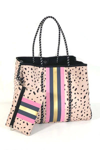 Animal Print Neoprene Tote with Matching Bag