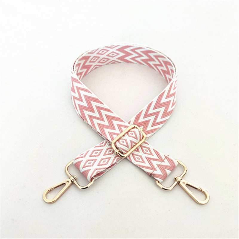 Pink Chevron Geometric Pattern Guitar Strap