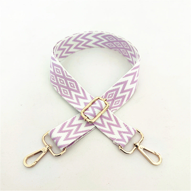 Purple Chevron Geometric Pattern Guitar Strap