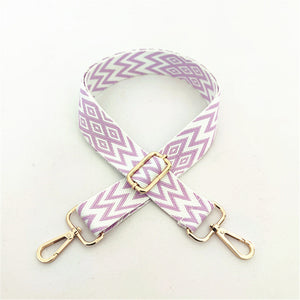 Purple Chevron Geometric Pattern Guitar Strap