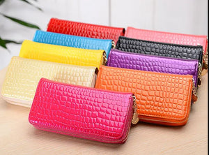 Candy Color Crocodile Pattern Wallet
